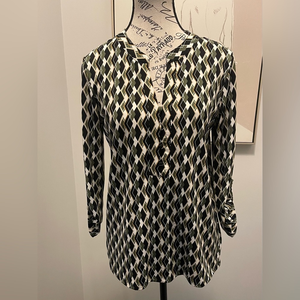 Dalia Geometric Patterned Blouse - Size Small - Picture 2 of 11